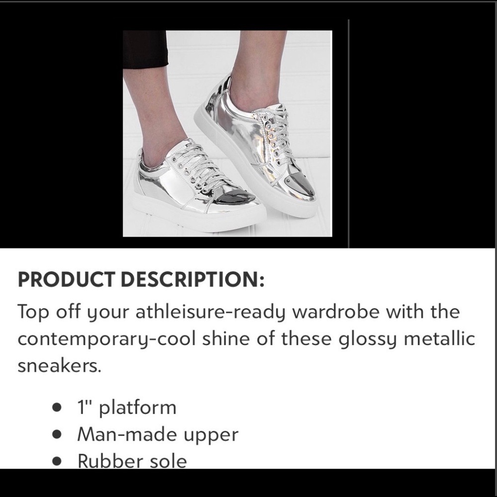 SILVER METALLIC PLATFORM SNEAKER - Picture 7 of 8